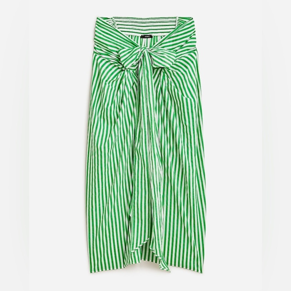 NWT J.Crew draped sarong skirt in green stripe